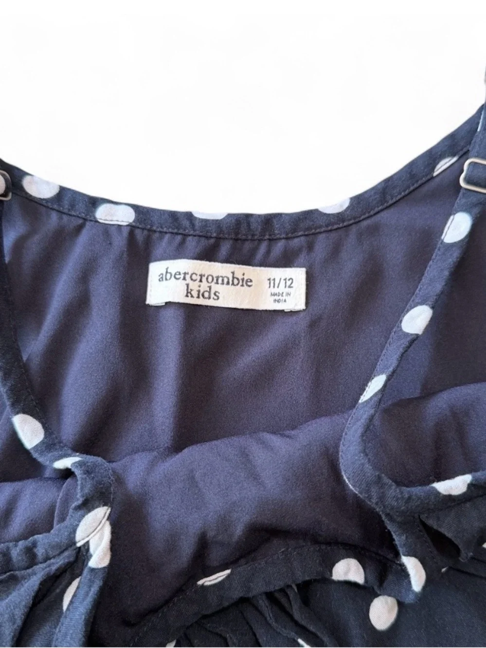 Abercrombie Kids Navy Polka Dot Bow Tank Top Girls 11/12